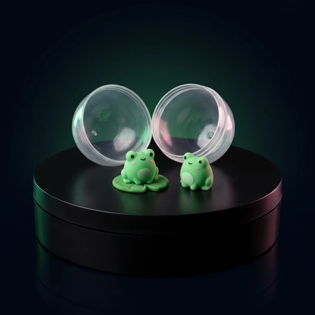 Pond Pals: Frogs and lily-pad friends in a soft-touch finish.